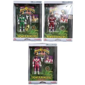 NEW Lot of 3 Power Rangers Legacy Collection GREEN, RED & PINK by BANDAI (2018)